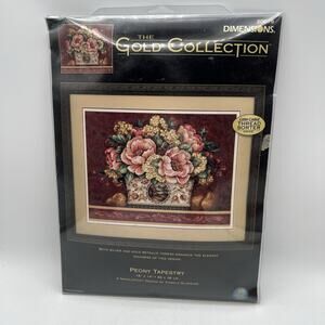 The Gold Collection Peony Tapestry Needlepoint Kit Pamela Gladding 18x14 20019